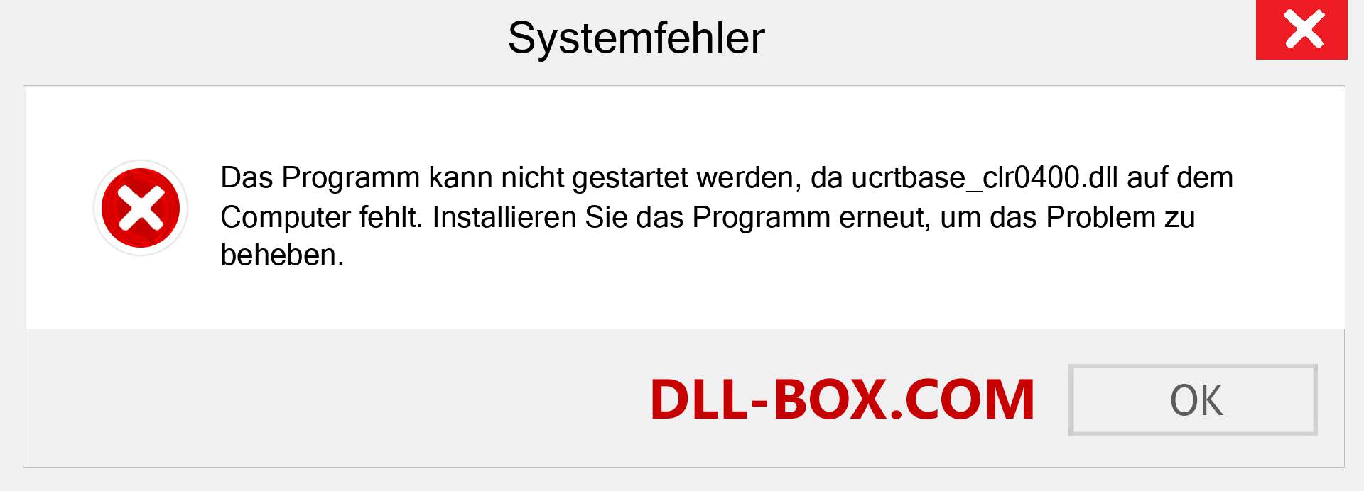 ucrtbase_clr0400.dll-Datei fehlt?. Download für Windows 7, 8, 10 - Fix ucrtbase_clr0400 dll Missing Error unter Windows, Fotos, Bildern